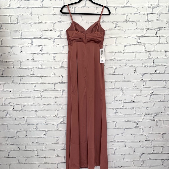 NWT AZAZIE Blush Pink linia stretch satin dress - Picture 2 of 7